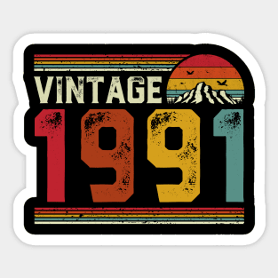 Vintage 1991 Birthday Gift Retro Style Sticker